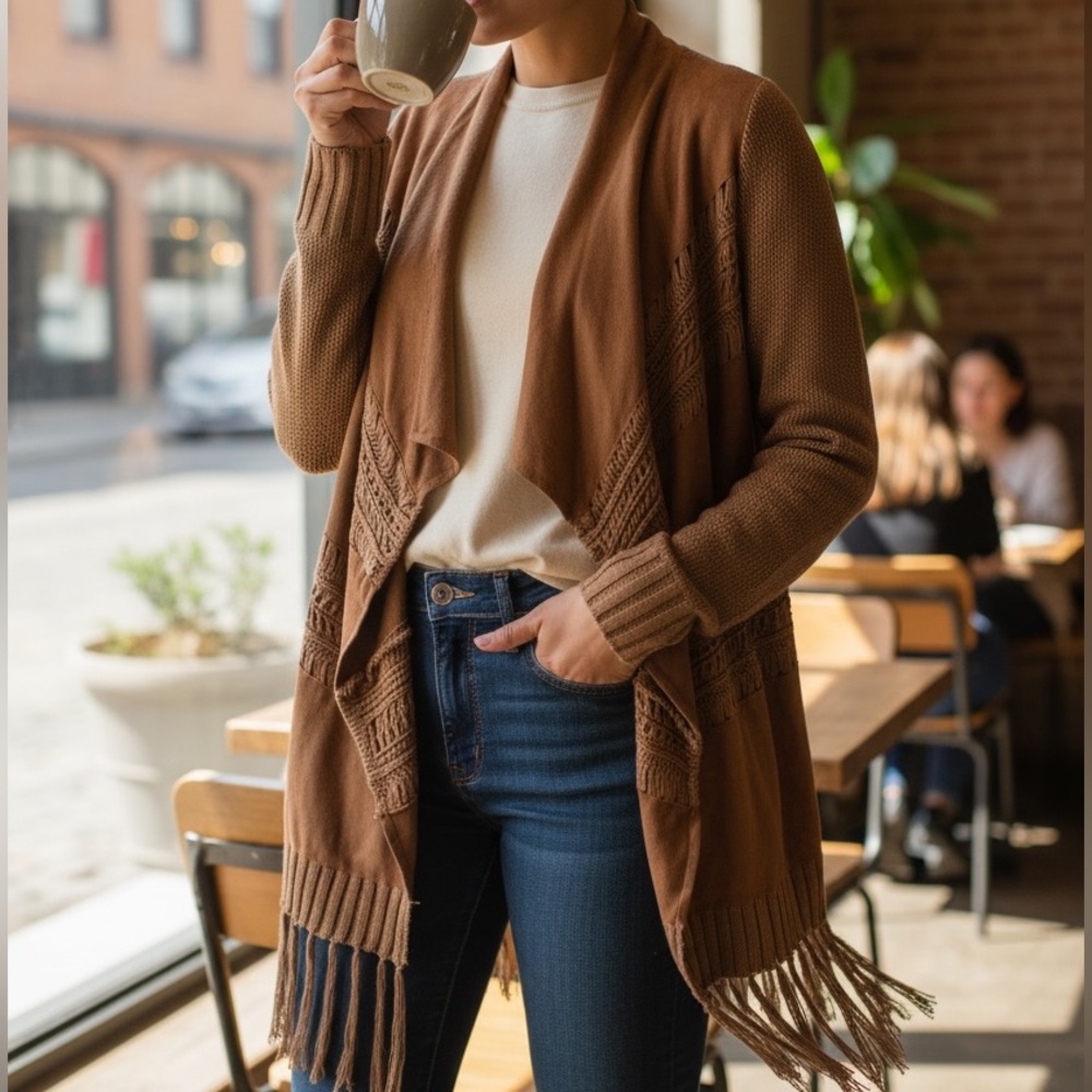 Suede Cardigan